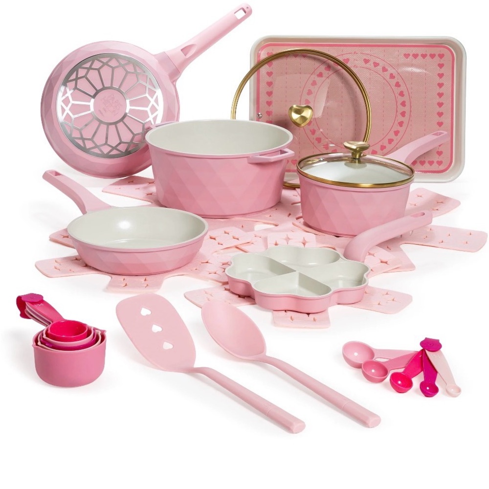 Paris Hilton 25 Piece Diamond-Faceted Cookware & BakewareSet